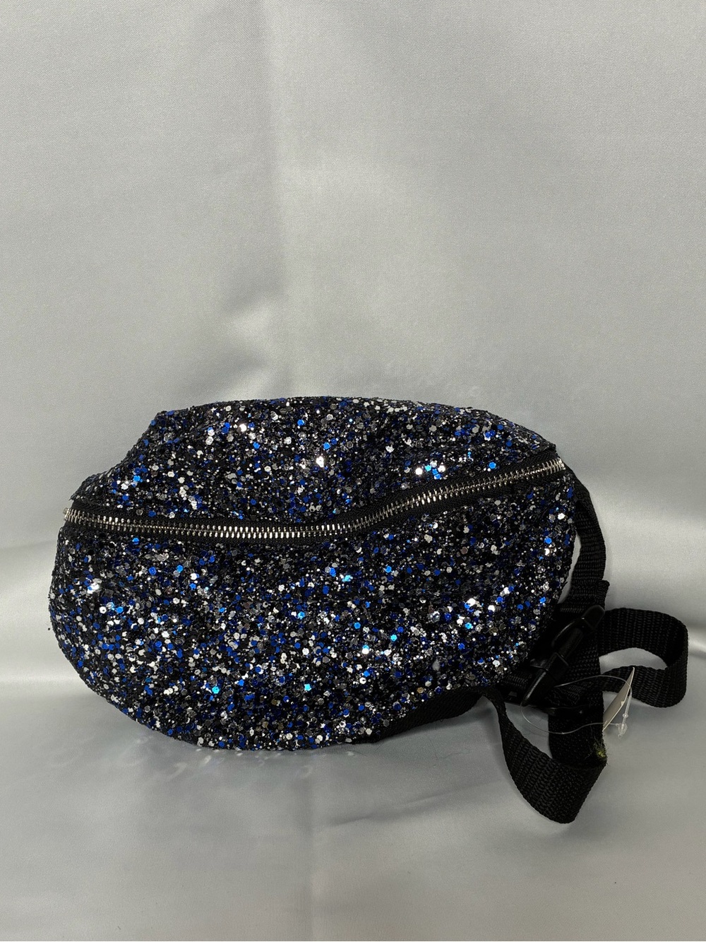 Glitter Waist Bag - Black & Blue Sparkle